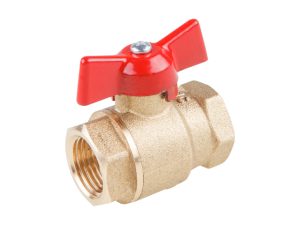 Кран шаровый 1/2″ вн.-вн. бабочка PN1,6 МПа, 11Б27п5, Цветлит