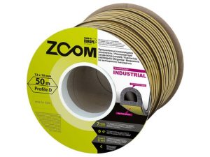 Уплотнитель гаражный «D» 12ммх10мм белый сдвоенный профиль (2х25м) ZOOM INDUSTRIAL