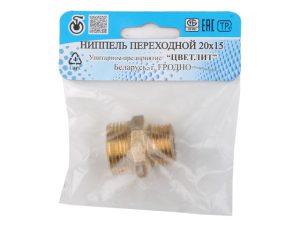 Ниппель ред. 3/4″ нар. х 1/2″ нар., Цветлит (инд. упак.)