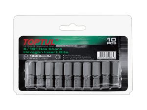 Насадка шестигранник 4мм 5/16″ 10шт блистер TOPTUL