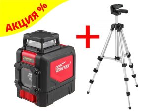 Нивелир лазерный линейный WORTEX LL 0330 X в кор. + АКЦИЯ! (штатив 1м в ПОДАРОК!)