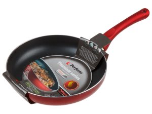 Сковорода штамп., ф 26х5 см, алюм., антиприг. покр., серия Titanium, вишня, PERFECTO LINEA