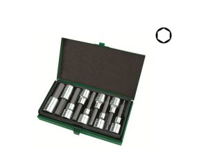 Набор бит шестигр. под головку 1/2″ 9пр. 4-17мм 80мм  TOPTUL