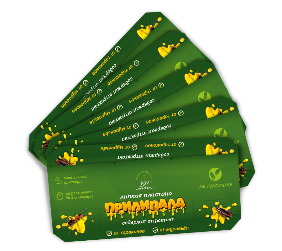 Липкая пластина от тараканов и муравьев «Прилипала», 5 шт.