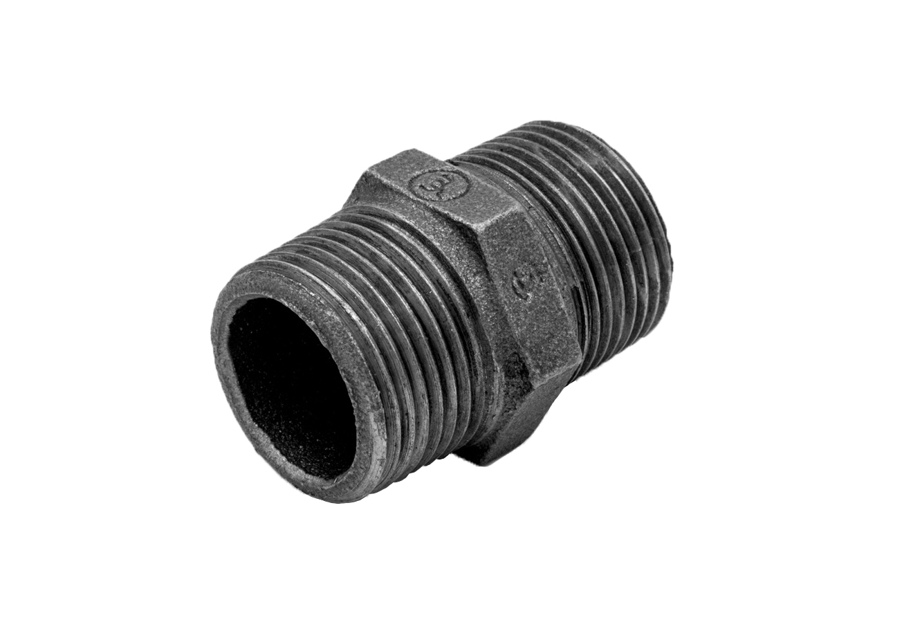 Ниппель 1 1/2″ нар.-нар. чугун черн., AV Engineering