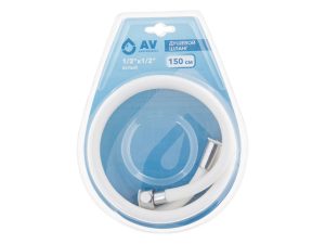 Шланг душевой, PVC, 1/2″ г-г 150 см, бел, AV Engineering