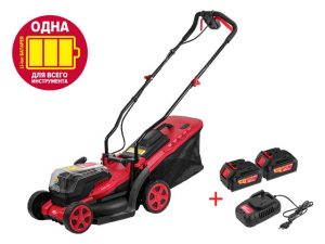 Газонокосилка аккумуляторная WORTEX CLM 3536 ALL1 XLT 18В+18В, 2акб, 4 Ач, шир.340 мм