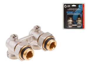 Клапан угловой шаровый 3/4″ нар. для радиатора (мультифлекс), AV Engineering (инд. упак.)