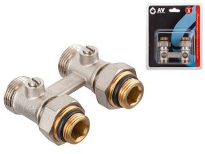 Клапан прямой шаровый 3/4″ нар. для радиатора (мультифлекс), AV Engineering (инд. упак.)