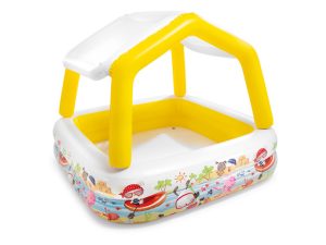 Надувной детский бассейн с навесом Sun Shade, 157х157х122 см, INTEX