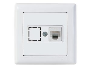 Розетка компьютерная 1xRJ45 (Cat6, скрытая) белая, DARIA, MUTLUSAN