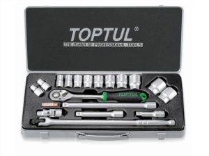 Набор головок 1/2″ 10-32мм 18предм. 6гр. метал.кейс TOPTUL