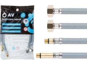 Подводка гибкая, Nylon, иголка м10 — гайка 1/2″ 100 см (пара) AV Engineering
