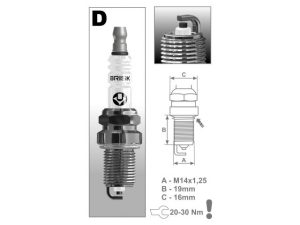 Свеча зажигания BRISK DR17YC
