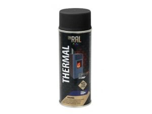 Краска-эмаль аэроз. термостойкая силиконовая черный INRAL 400мл (9011)
