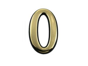Цифра дверная АЛЛЮР пластик «0» золото