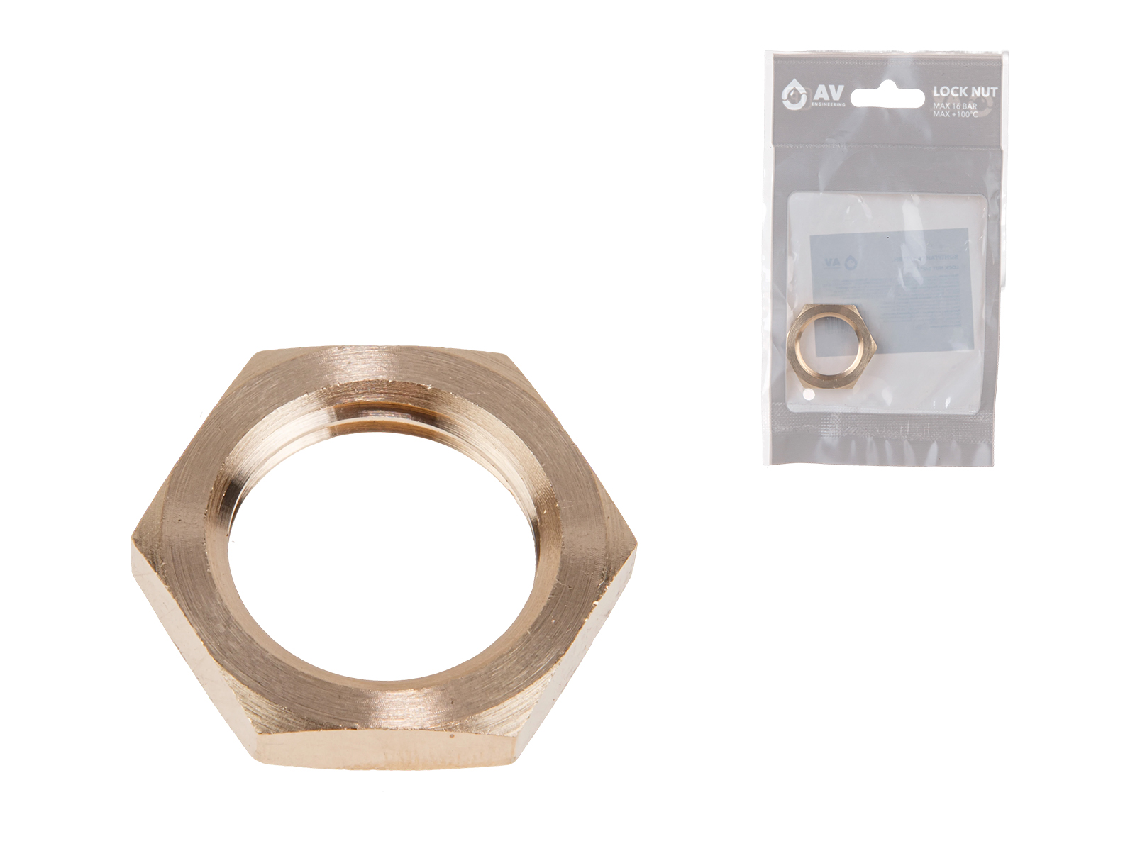 Контргайка 1/2″ вн., AV Engineering (инд. упак.)