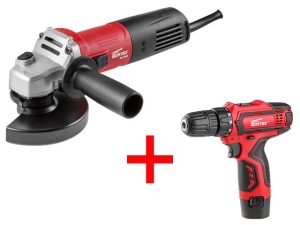 Одноручная углошлифмашина WORTEX AG 1209 в кор. + АКЦИЯ (аккум. дредь.шур.)