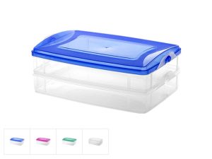 Контейнер пласт. прямоуг. 2×1.2 л, с крышкой, Frigo, DRINA