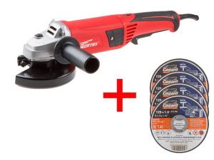 Одноручная углошлифмашина WORTEX AG 1213 в кор. + АКЦИЯ! 4 отр. круга GEPARD в подарок!