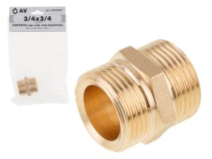 Ниппель под евроконус 3/4″ нар.-нар., AV Engineering (инд. упак.)
