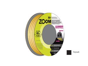 Уплотнитель гаражный «D» 14ммх12мм черный сдвоенный профиль (2х20м) ZOOM INDUSTRIAL