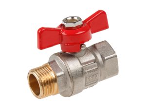 Кран шаровый 1/2″ нар.-вн. бабочка PN40, AV Engineering
