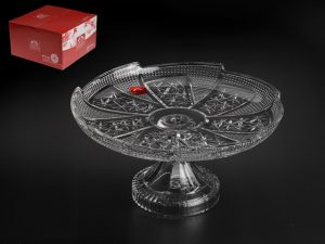 Блюдо стеклянное на ножке, круглое, 270 мм, Ватикан (Vatican), SAKURA
