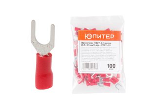Наконечник НВИ 1,5-5 вилка  (0,5 — 1,5 мм2) (100 шт) Юпитер