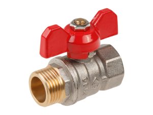 Кран шаровый 1/2″ нар.-вн. бабочка PN30, AV Engineering