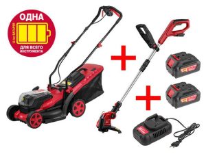 Газонокосилка аккумуляторная WORTEX CLM 3536 ALL1 + АКЦИЯ! (скидка на комплект -20%!)