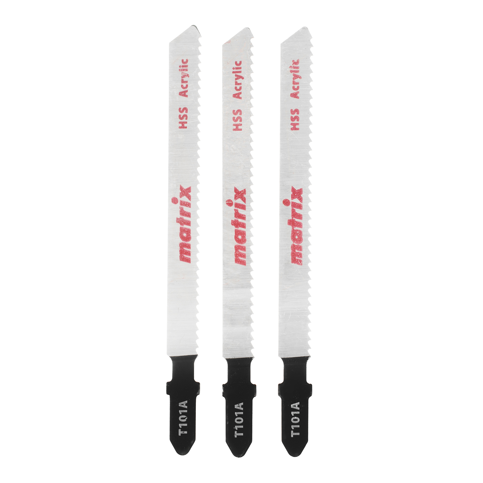 Полотна для электролобзика  по пластику, 3 шт, T101A, 72 x 2 мм, HSS Matrix