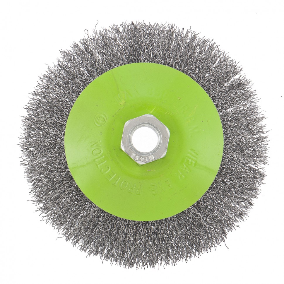 Щетка для УШМ, 125 мм, М14, «тарелка», витая проволока Сибртех