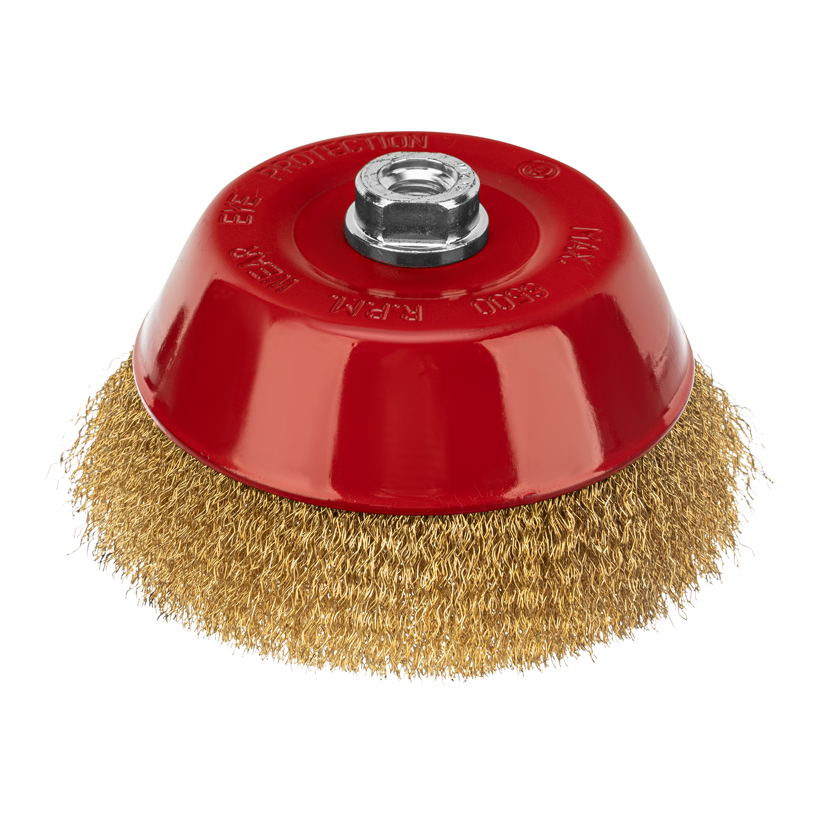 Щетка для УШМ, 150 мм, М14, «чашка», латунированная витая проволока Matrix