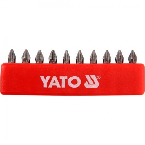 Биты крестообразные PH1х25мм 1/4" S2 (10шт) "Yato"