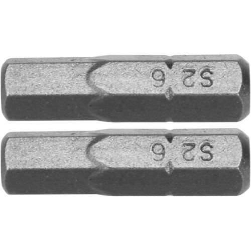 Биты шестигранные HEX6x25мм 1/4" S2 (2шт) "Yato"
