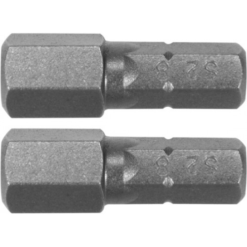 Биты шестигранные HEX8x25мм 1/4" S2 (2шт) "Yato"