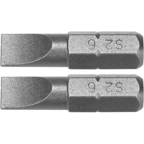 Биты шлицевые SL6х25мм 1/4" S2 (2шт) "Yato"