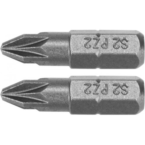 Биты крестообразные PZ2х25мм 1/4" S2 (2шт) "Yato"