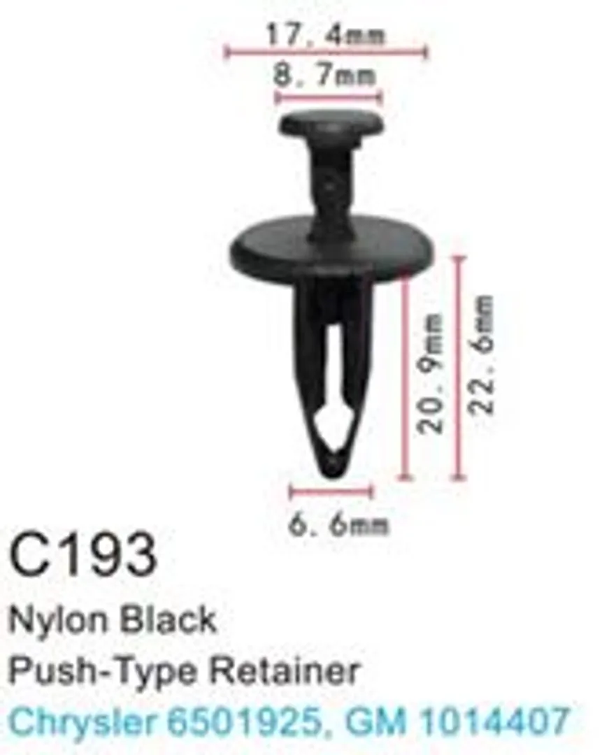 Клипса для крепления внутренней обшивки а/м Крайслер/ Линкольн/ Ленд Ровер пластиковая (100шт/уп.)