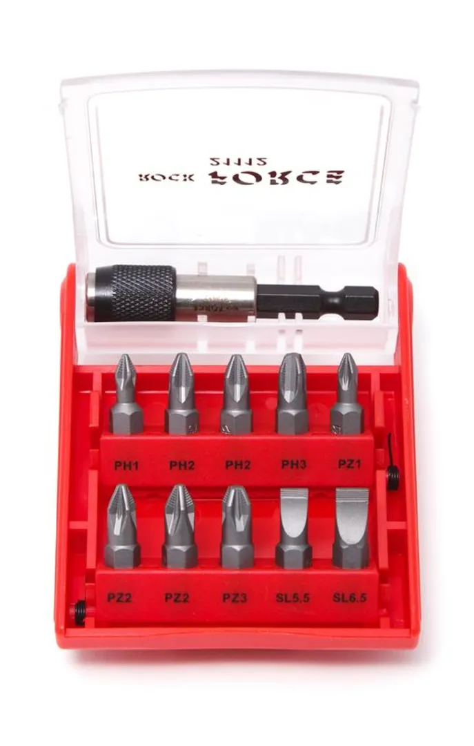 Набор бит с битодержателем 11пр., 1/4»(PH1,2,3 PZ1,2,3, SL5.5, 6.5)