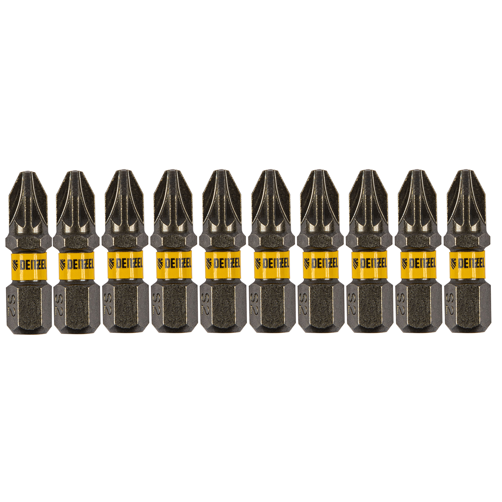 Бита PZ2х25, сталь S2, шестигранный профиль, 10 шт. Е 6,3 Denzel