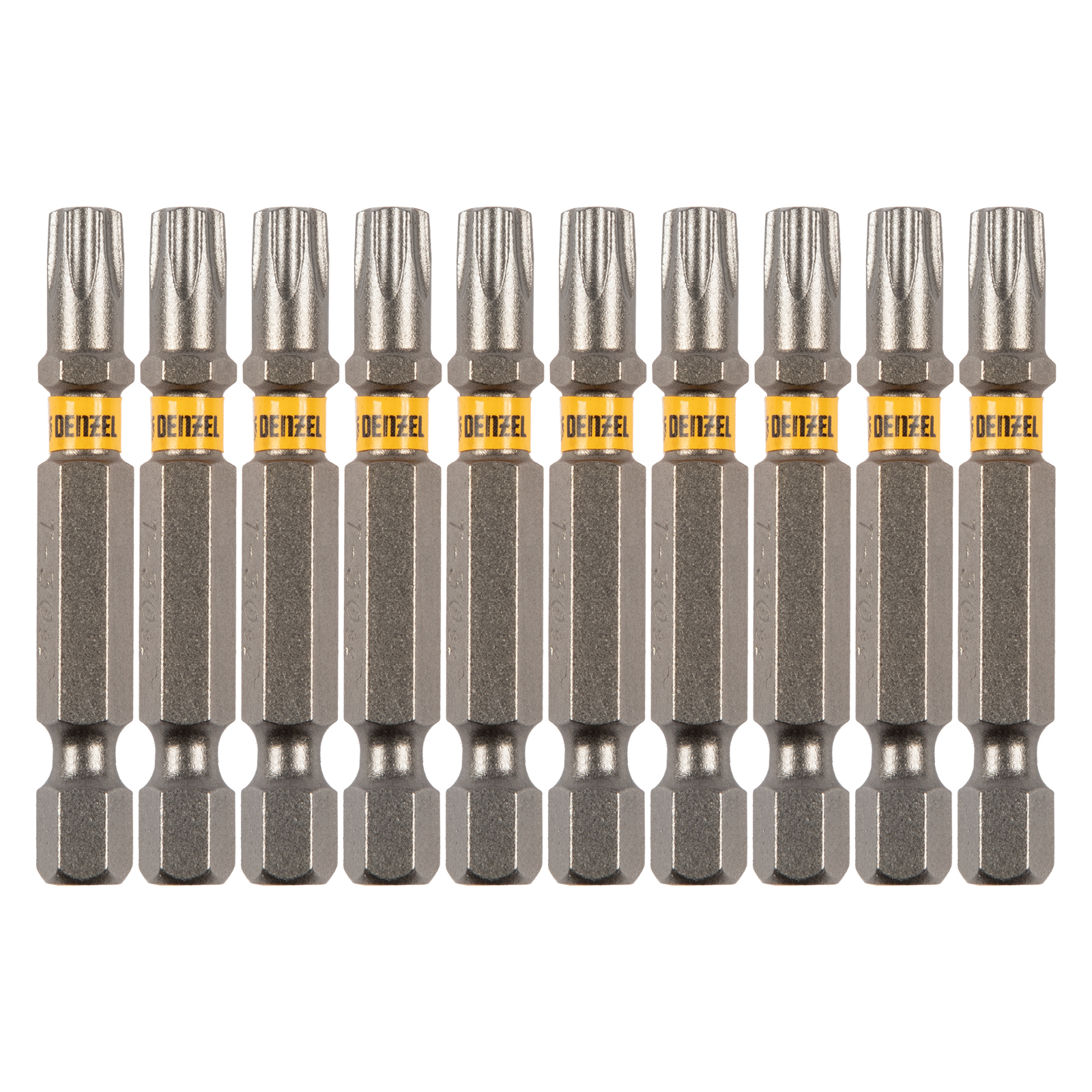 Бита TX 30х50, сталь S2, шестигранный профиль, 10 шт. Е 6,3 Denzel