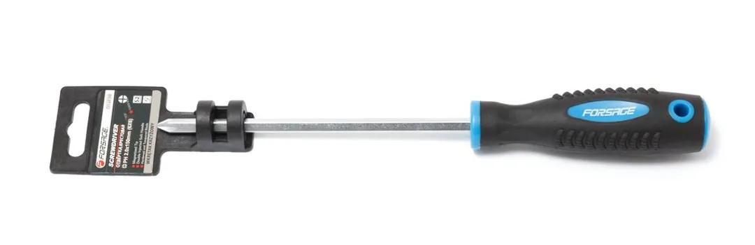 Отвертка крестовая магнитная »Profi»S2 PH2.0x150мм, на пластиковом держателе