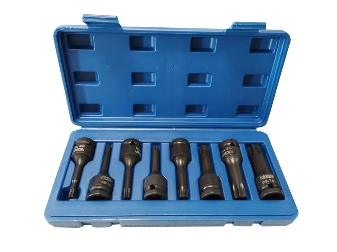 Набор головок-бит TORX ударных 8пр.,1/2»(T30, T40, T45, T50, T55, T60, T70, T80), в кейсе
