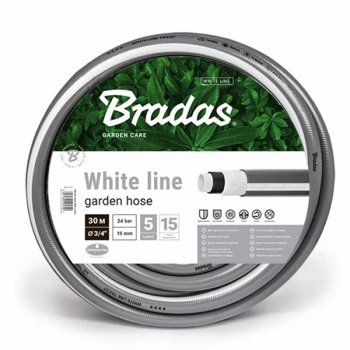 Шланг поливочный 5-ти слойный WHITE LINE 3/4" 20м "Bradas", Италия