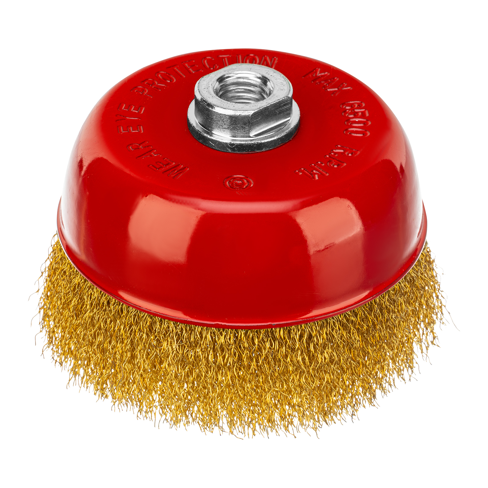 Щетка для УШМ, 125 мм, М14, «чашка», латунированная витая проволока Matrix