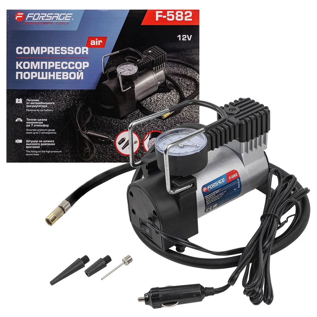 Компрессор поршневой автомобильный F-582 »FORSAGE»14A 12V