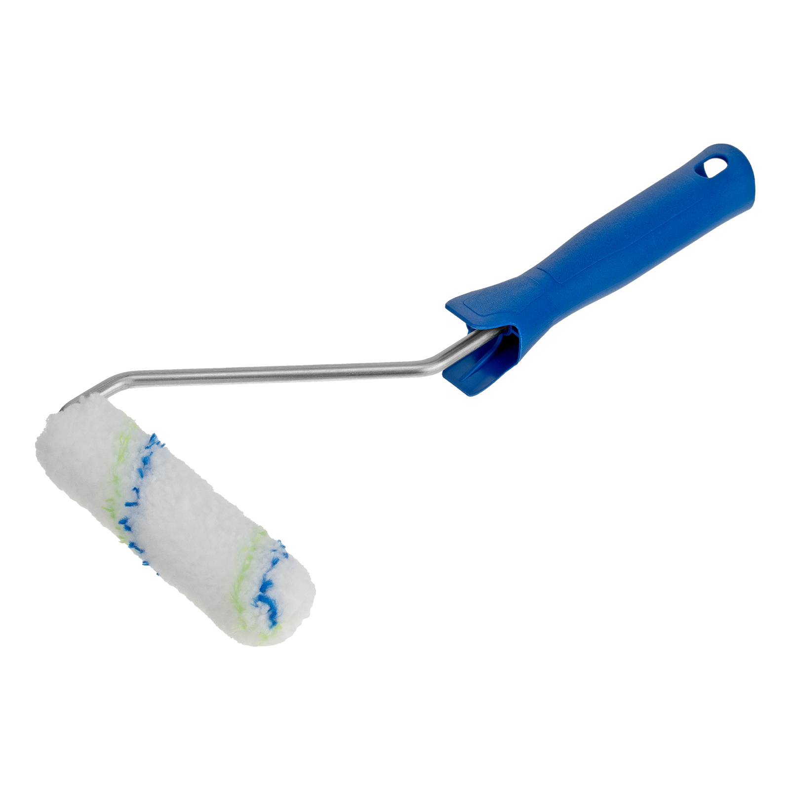 Мини-валик в сборе «Водные краски», 110 мм, ворс 12 мм, D 16 мм, D ручки 6 мм, полиэстер Сибртех