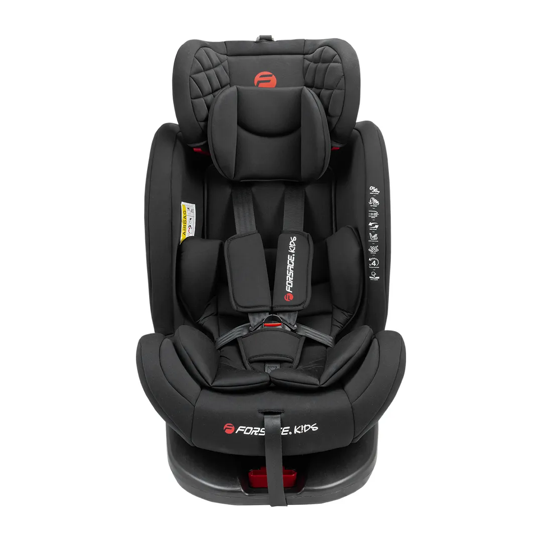 Автокресло детское 0-36 кг, поворотный механизм 360°, с ISOFIX